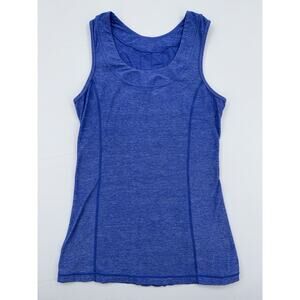 Lululemon Dash Tank Top Heathered Blue Size 6 Ruffle‎ Back Sleeveless Stretch
